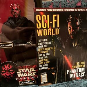 NIB Darth Maul 12” Action Fig + Sci Fi World Mag 1999 feat Darth Maul